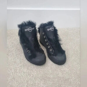Spring  court goat skin fur lop top tennis shoes